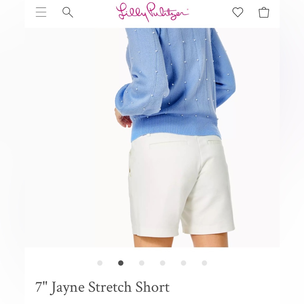 Lilly Pulitzer 7" Jayne Stretch Short white size 4